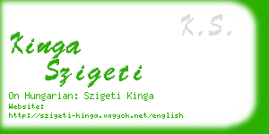 kinga szigeti business card